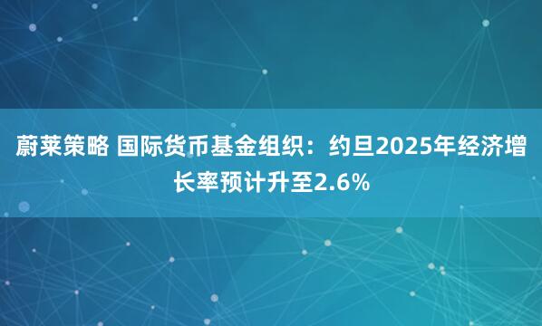 蔚莱策略 国际货币基金组织：约旦2025年经济增长率预计升至2.6%